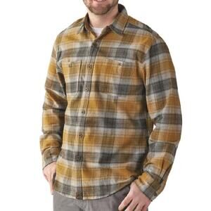 DKOTA GRIZZLY Men's Grant Flannel Shirt Size Medium Plaid yellow gray white